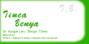 timea benya business card