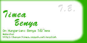 timea benya business card